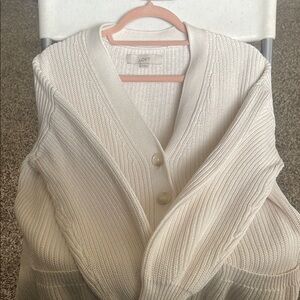 LOFT Women's Ivory Cardigan Sweater